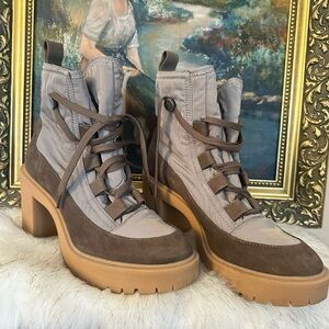 Dolce Vita Women's Lace-Up Boots in Gray and Brown